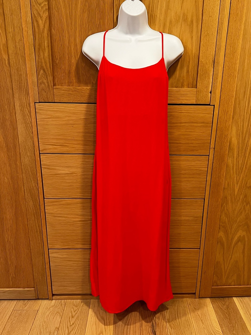 Reformation Midi Slip Dress Tomato Red Size 4 Contemporary Minimalist Chic